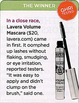 Lavera wins Best Mascara in Good Housekeeping Research Instititue's Best of Natural Review, May 2012